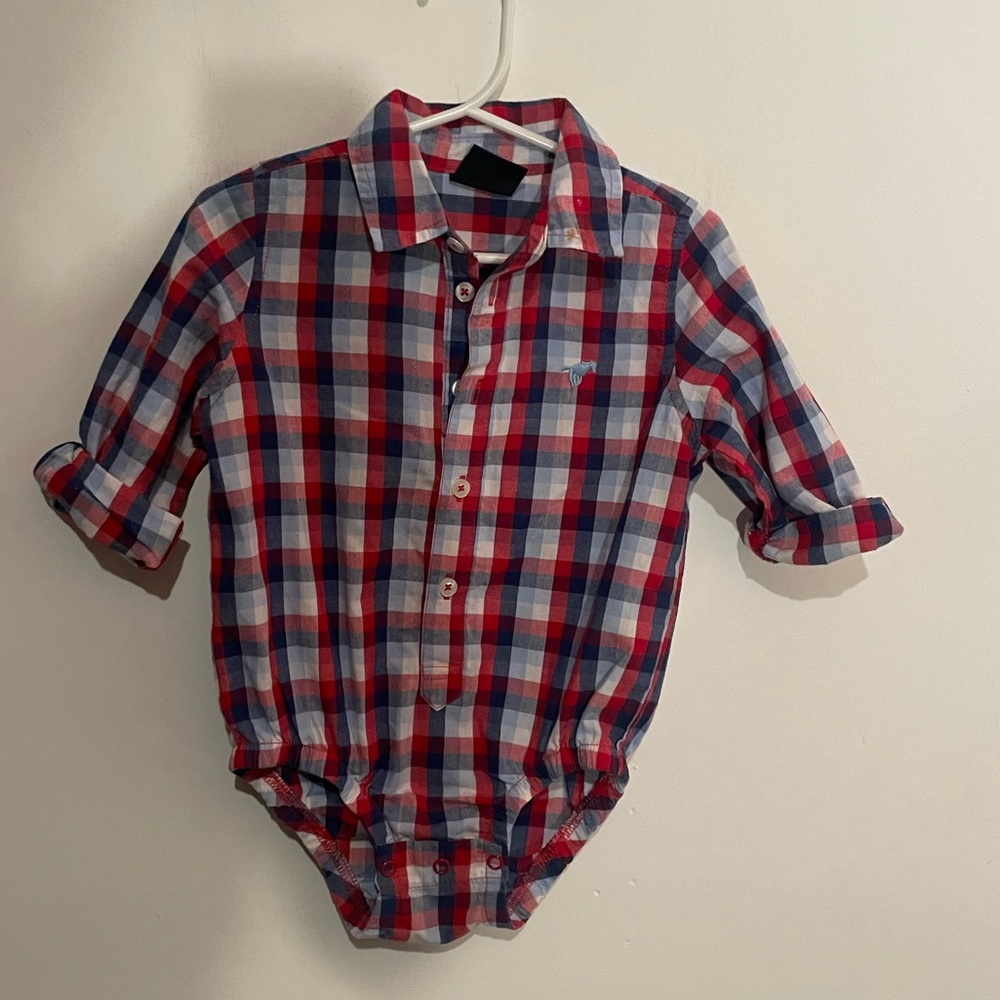 Wrangler Red and Blue‎ Plaid Kids One Piece 24 month
